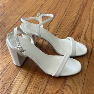 BP White Block Heel Sandals NEW
